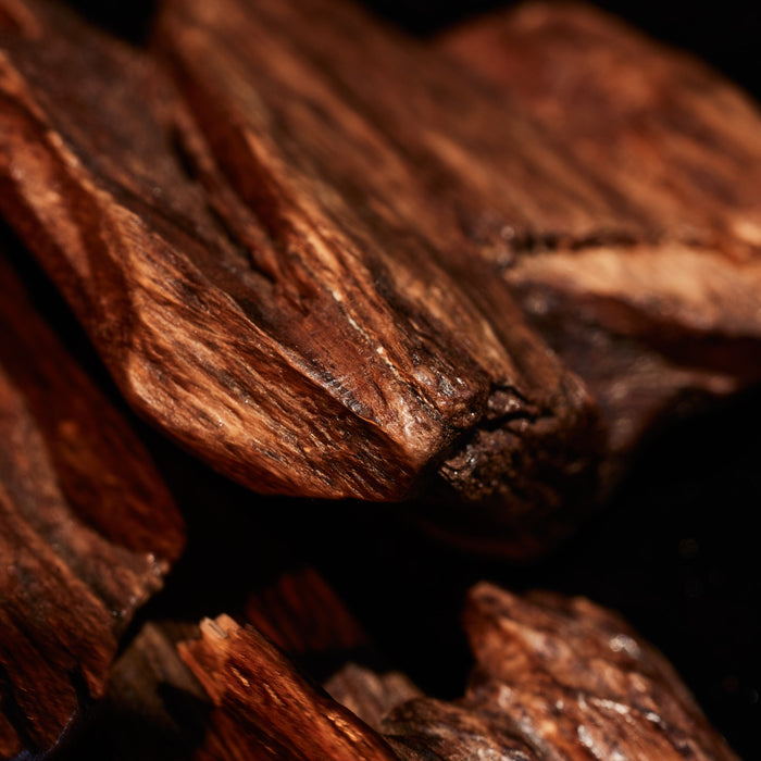 Close-up of dark brown wood texture