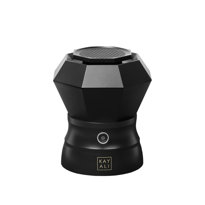 Black diamond-shaped device with 'KAYALI' branding on a white background