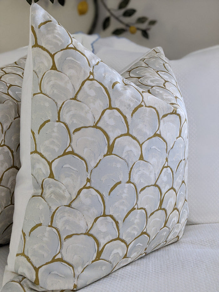 Oyster Scallop in Rex by Palm Orleans Pillow Cover