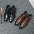 Parker | Faux Leather Boots with Double Buckle