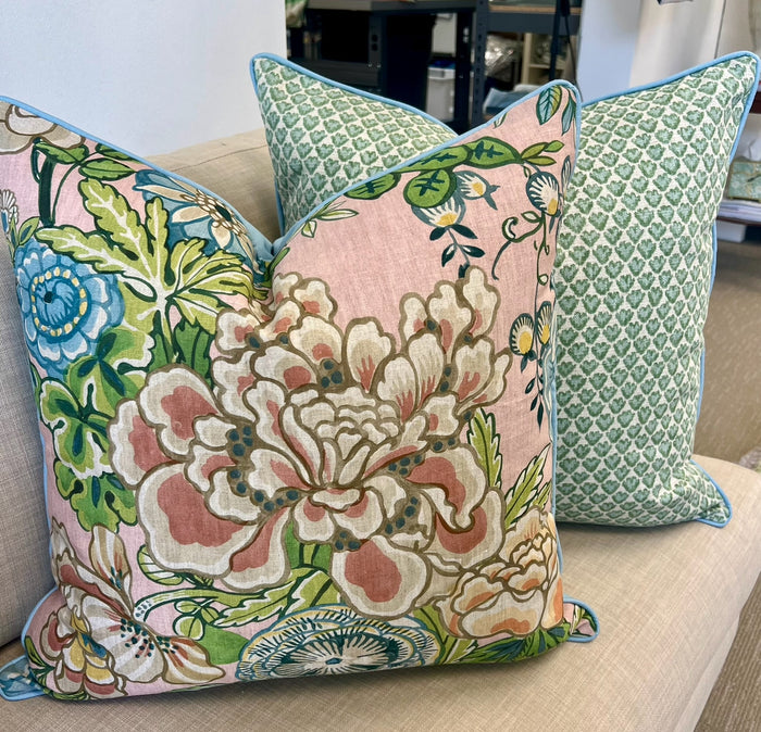 Peony Garden in Blush by Thibaut Pillow Cover