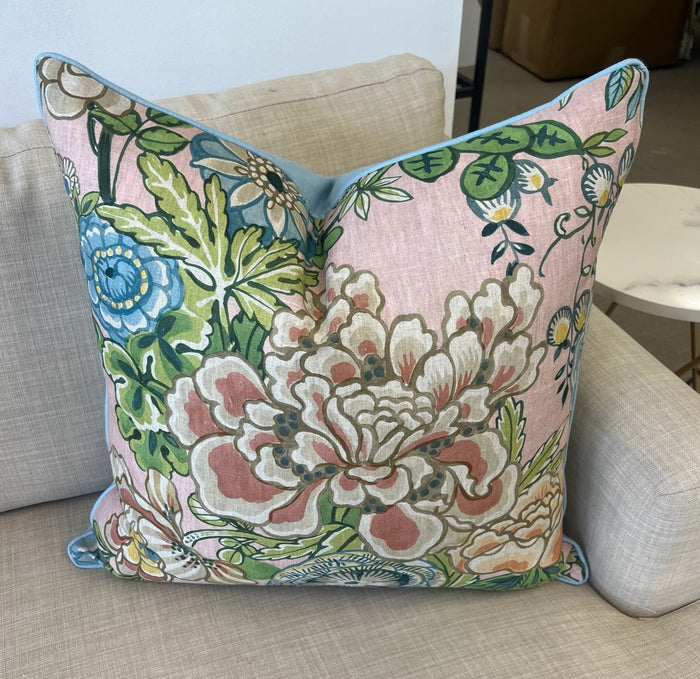 Peony Garden in Blush by Thibaut Pillow Cover