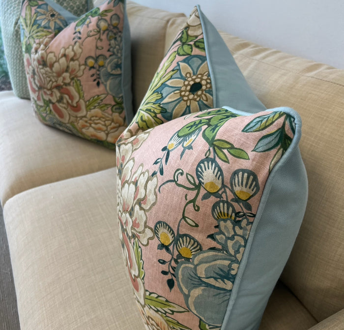 Peony Garden in Blush by Thibaut Pillow Cover