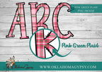 Pink Christmas Clip Art + Doodle Letters, Uppercase Alphabet Set, Pink Retro Santa Digital Files