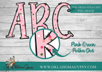 Pink Christmas Clip Art + Doodle Letters, Uppercase Alphabet Set, Pink Retro Santa Digital Files