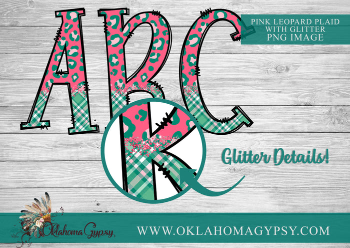 Pink Christmas Clip Art + Doodle Letters, Uppercase Alphabet Set, Pink Retro Santa Digital Files