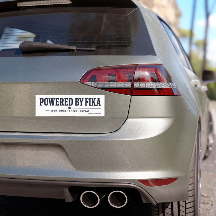 Powered by Fika™ Car Magnet – Premium Scandinavian Lifestyle Car Magnet
