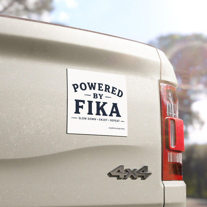 Powered by Fika™ Car Magnet – Premium Scandinavian Lifestyle Car Magnet