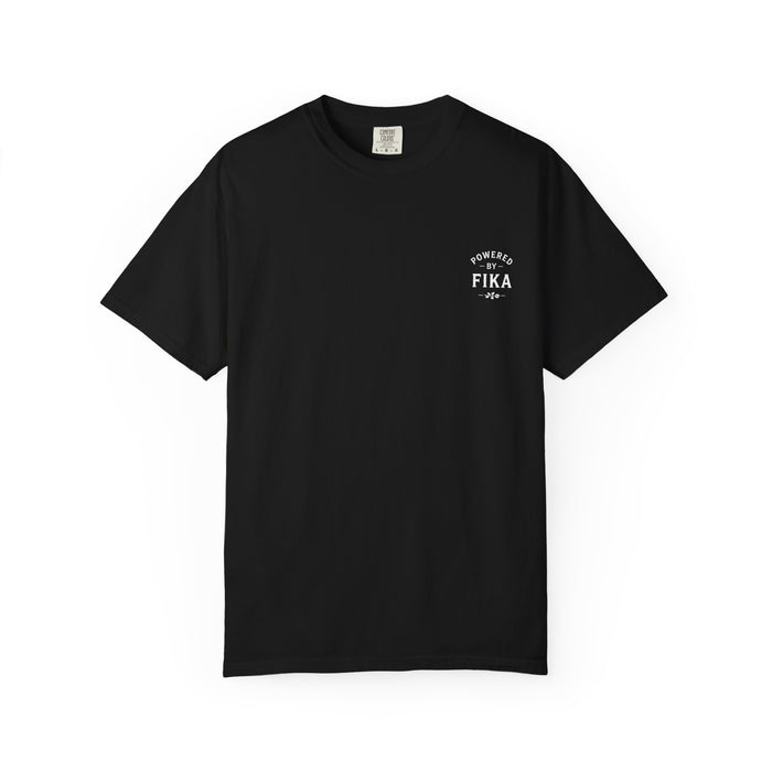 Powered by Fika™ – Slow Down • Enjoy • Repeat - Unisex T-shirt