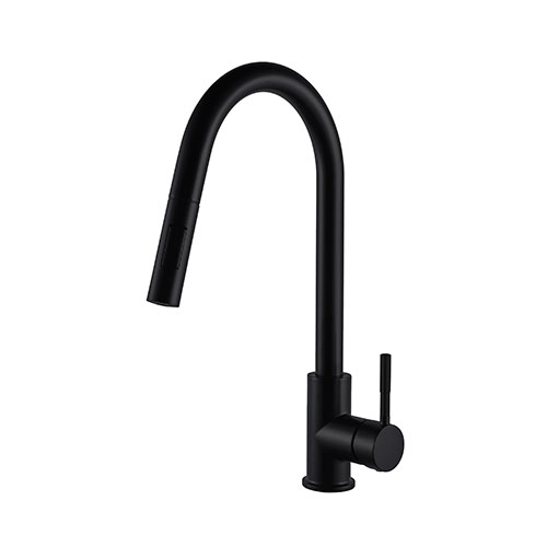 Prior Creek Lakeview Single Handle Pull-down Kitchen Faucet in Matte Black Kitchen Faucet Jiangmen Luxury Houseware Company Limited