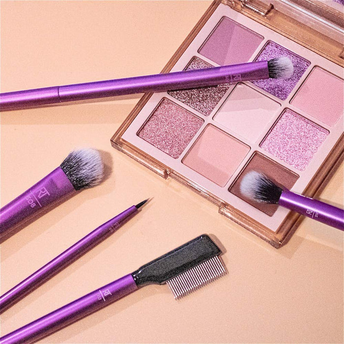 Real Techniques Enhanced Eye Set – Professional Eye Makeup Brush Kit (5 Pcs + Case) - Lotshop.pk