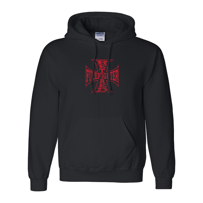 Retired Firefighter Cross Hoodie fire department retirement gift faith maltese