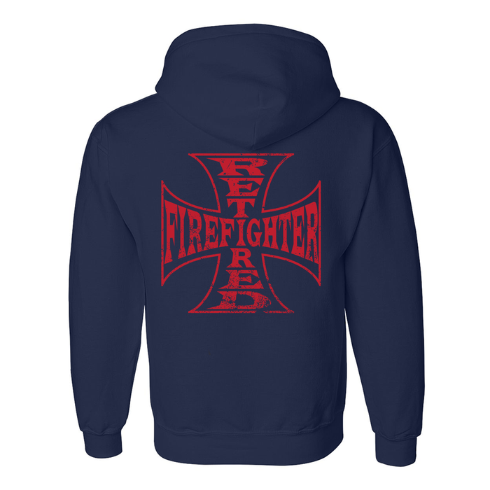 Retired Firefighter Cross Hoodie fire department retirement gift faith maltese