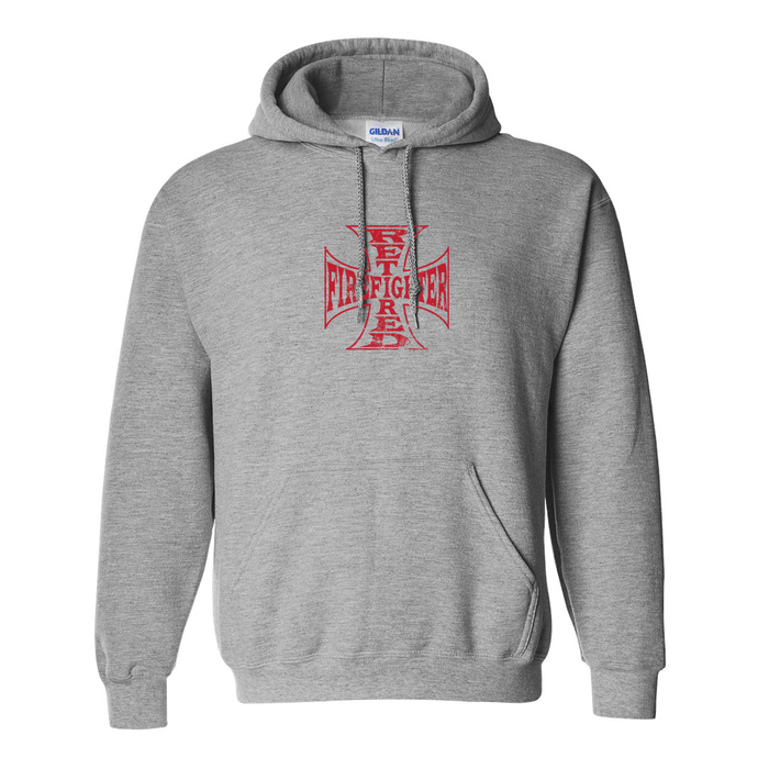 Retired Firefighter Cross Hoodie fire department retirement gift faith maltese