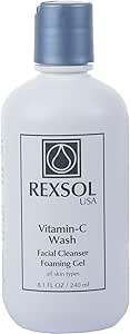 Rexsol Vitamin-C Wash Facial Cleanser Foaming Gel 240ml  - غسول الوجه الرغوي بفيتامين سي - جل التنظيف 240 مل من ريكسول
