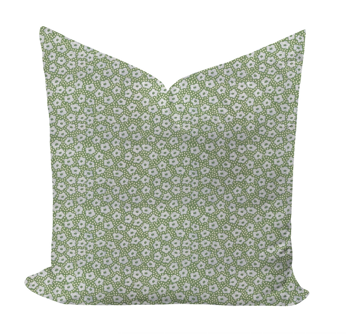 Rose Dots in Blue/Green by Jane Shelton Pillow Cover