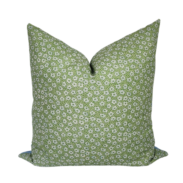 Rose Dots in Blue/Green by Jane Shelton Pillow Cover