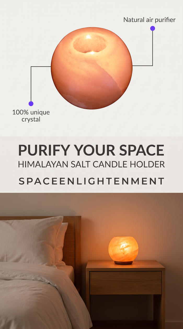 Round Salt Candle Holder Natural Himalayan Crystal Salt Rock