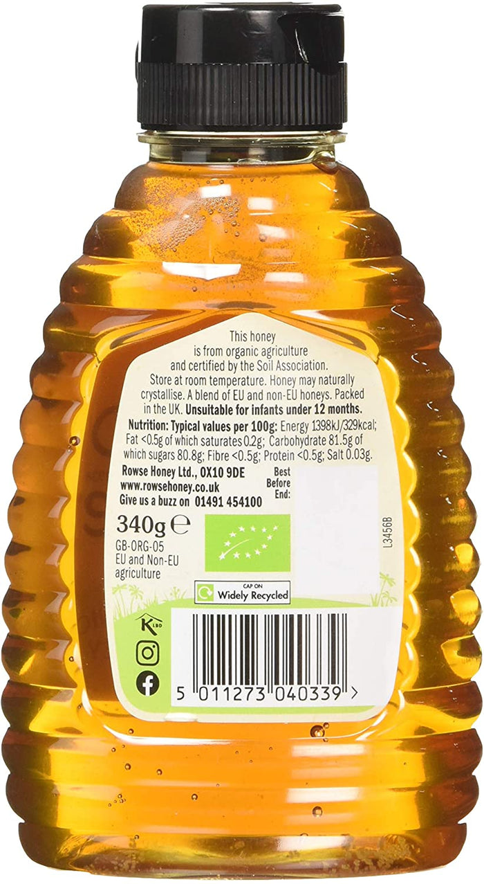 Rowse Organic Natural Honey Squeezy 340g - Shoppers-kart.com