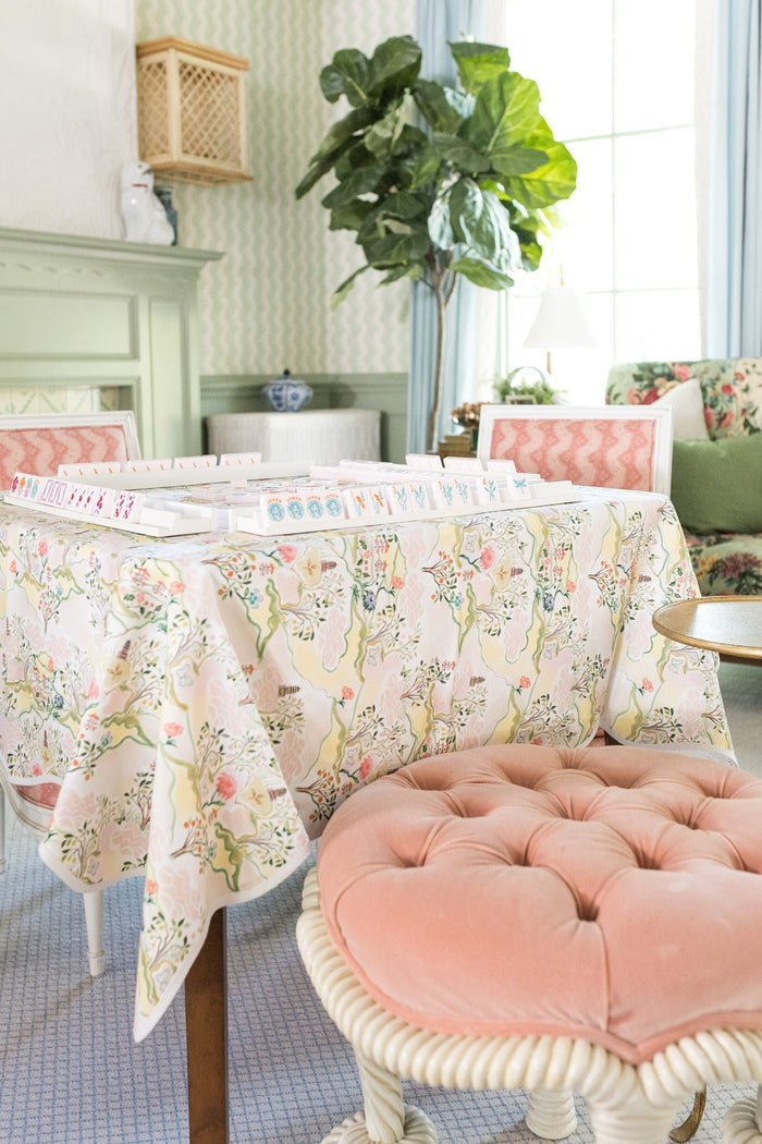 Scalloped Square Table Topper | Pink Pagoda