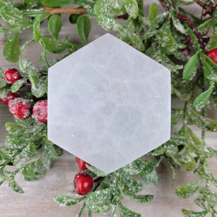 Selenite Charging Hexagon Plates- 3-inch, 5-inch