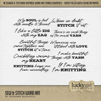 Whether you love to stitch or sew, these word art embellishments by Lucky Girl Creative digital art will help you document your favorite hobby or craft - crochet, embroider, cross stitch, sew, knit, or craft with fabric. This digital scrapbooking kit is included in the Sew & Stitch Watercolor Bundle.