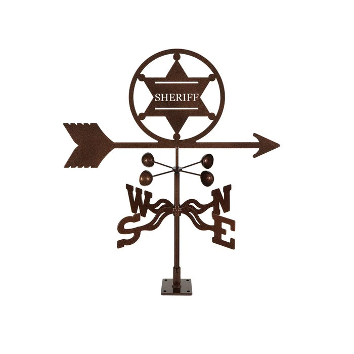 Decorative weathervane with classic 6-point sheriff star