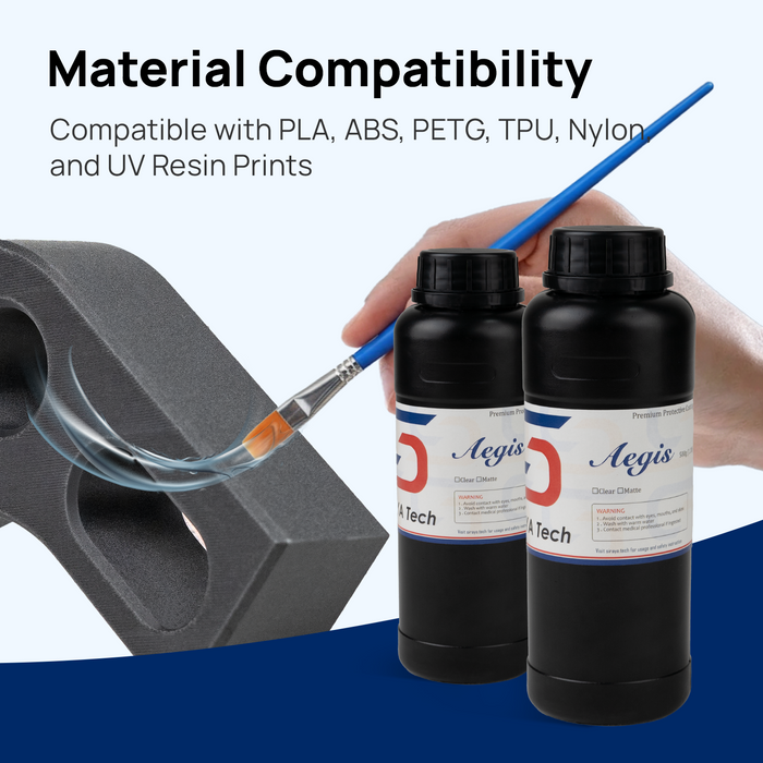 3D print coating two bottles with brush applying to print compatible PLA ABS PETG resin