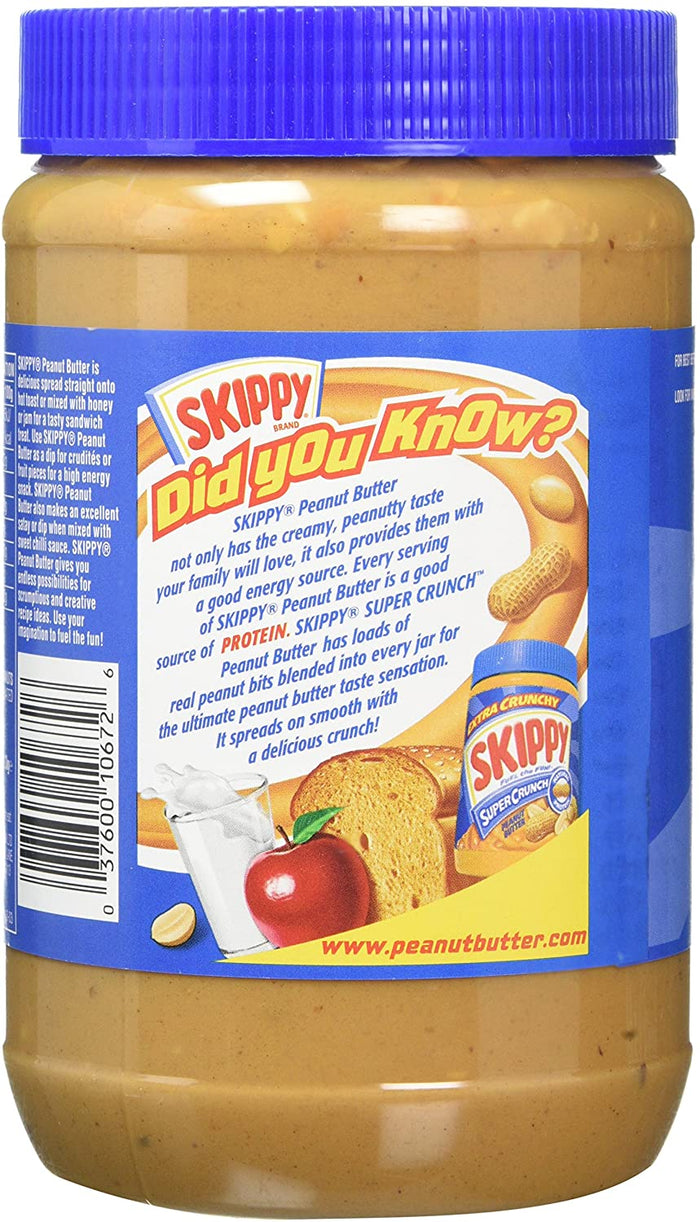 Skippy Super Crunch Peanut Butter- Great Peanut Taste 1.13 Kg (40 oz)