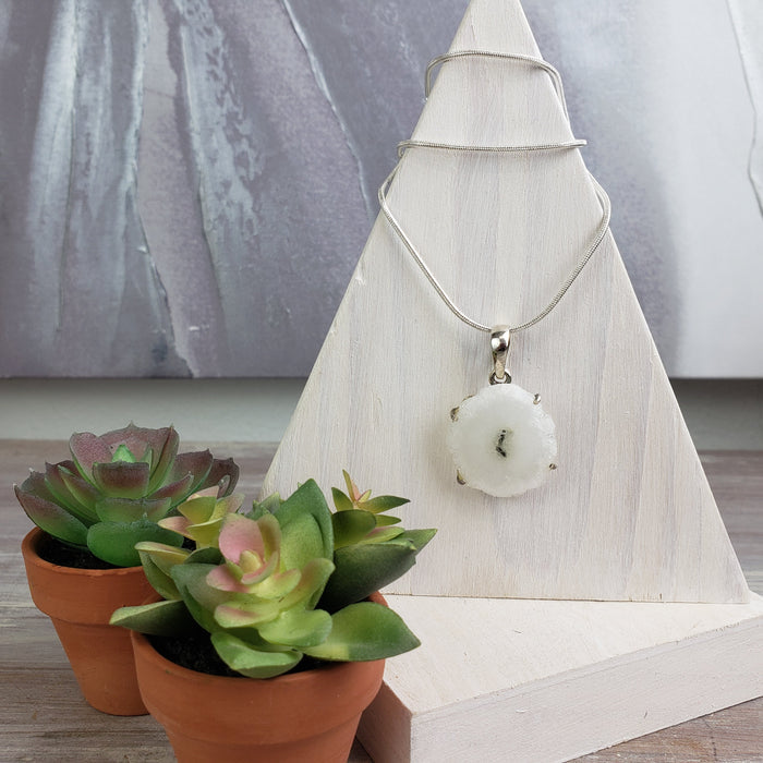Solar Quartz Stalactite sterling silver Prong Pendant