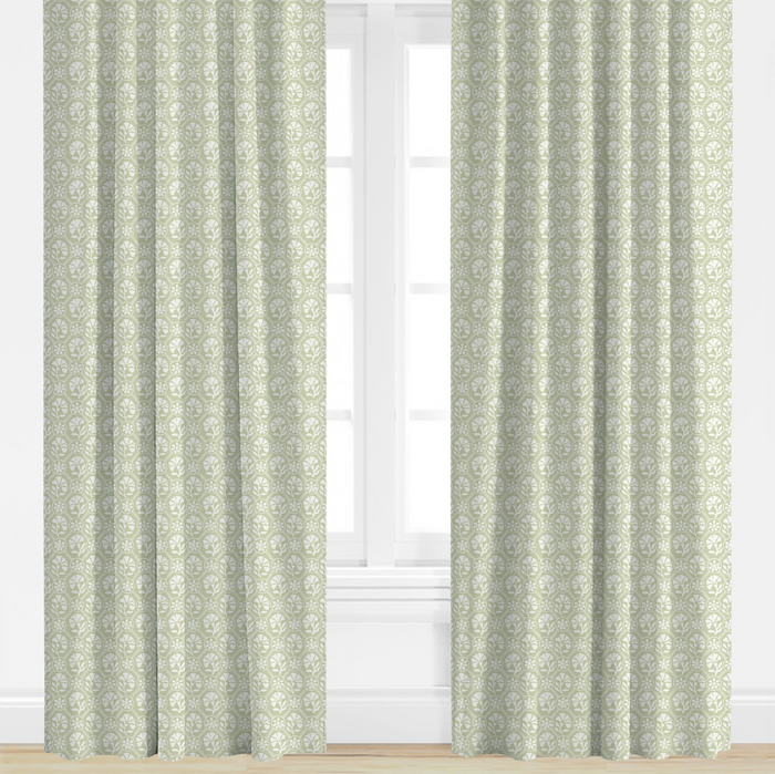 Sophie in Celadon Reverse Drapery Panel