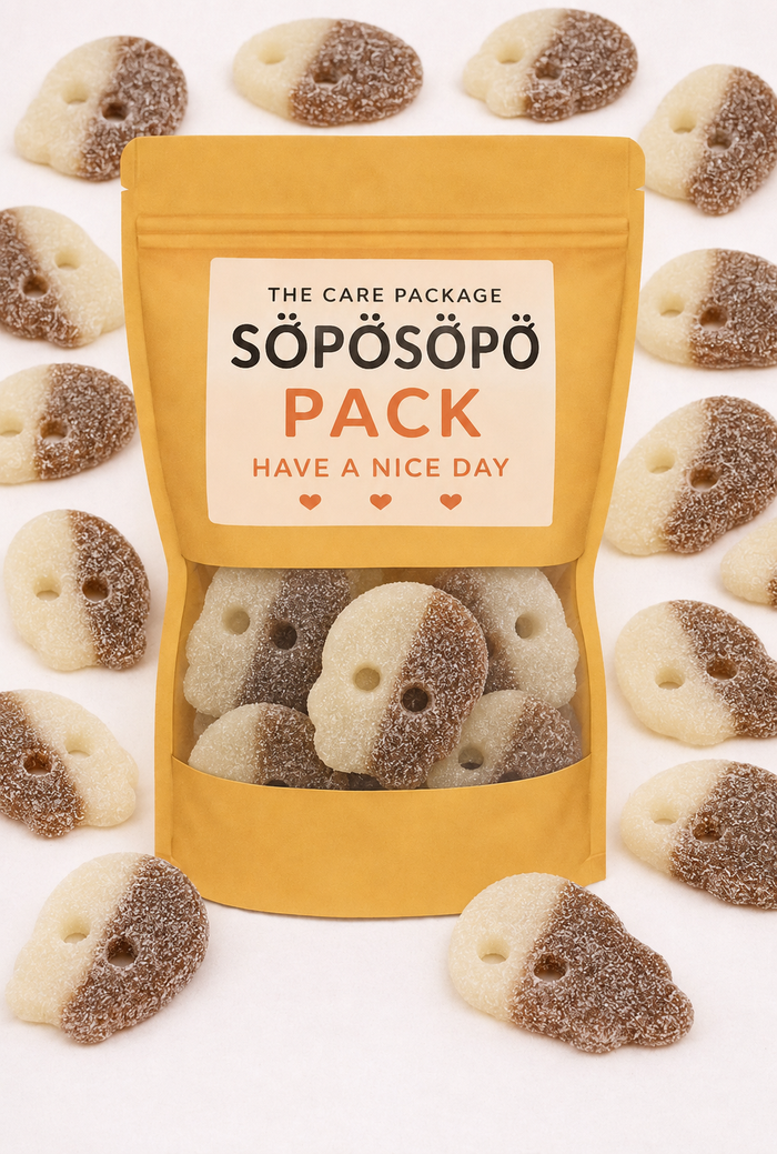 SÖPÖSÖPÖ Scandinavian Treat Pack – BUBS Cool Cola Skalle – 150g Vegan Nordic Candy Bag– Swedish Treat soposopo Pack - Soposopo