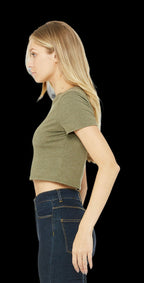 "STAY DANGEROUS" CROP (MIL GREEN & BLACK)