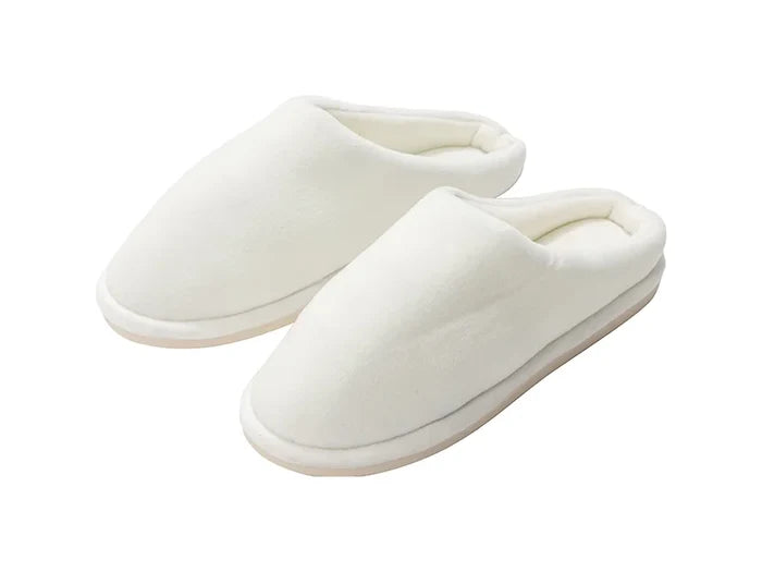 Sublimation Adult Fuzzy  Close Toe Slippers (Full White, 36-37#)