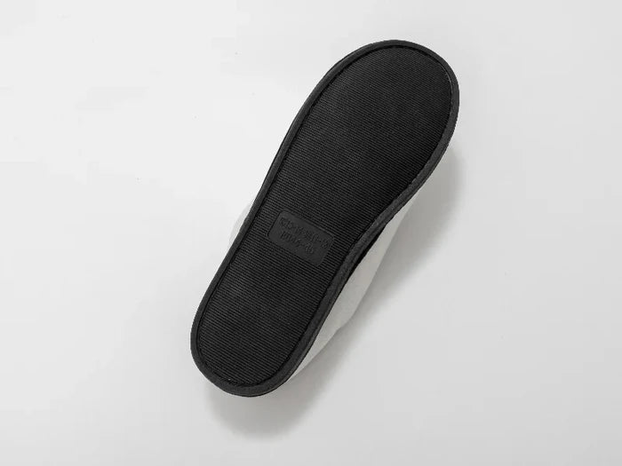 Sublimation Adult Fuzzy  Close Toe Slippers (White/Black, 44-45#)