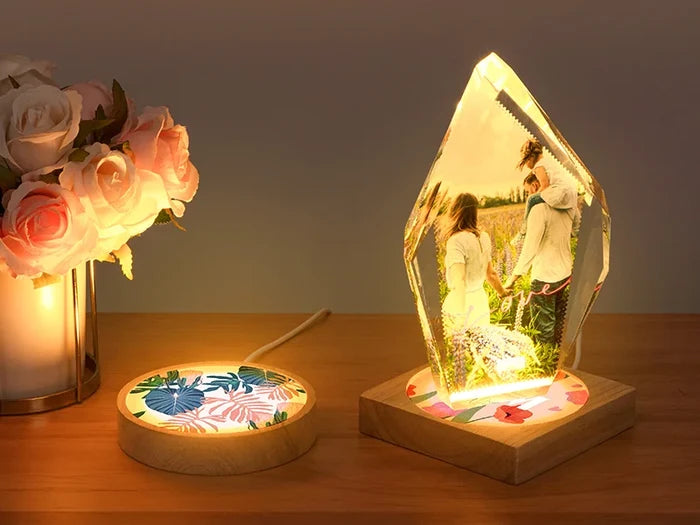 Sublimation Blank LED Light Base with Glass Sheet (Square)