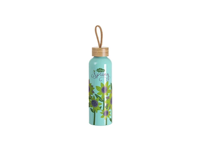 Sublimation Blanks 20oz/600ml Aluminum Water Bottle w/ Bamboo Lid (Mint Green)