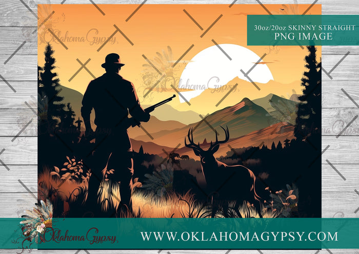 Sunset Deer Hunting Digital File Wraps