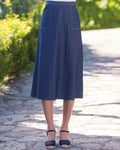 Tamara Pure Cotton A Line Pull On Skirt - Blue - Country Collection