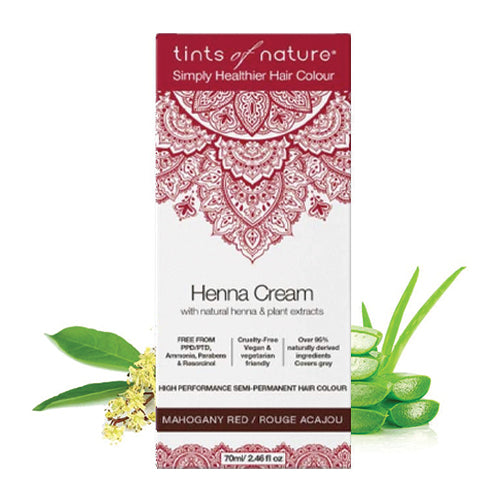 Tints of Nature Henna Cream Mahogany Red Semi-Permanent Hair Color 70ml
