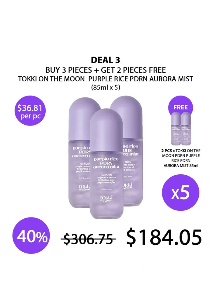 (BUY 3+2 FREE) PDRN Aurora Mist 85ml TOKKI ON THE MOON