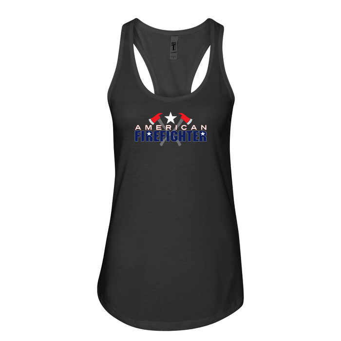True American Firefighter Women's Racerback Tank in black