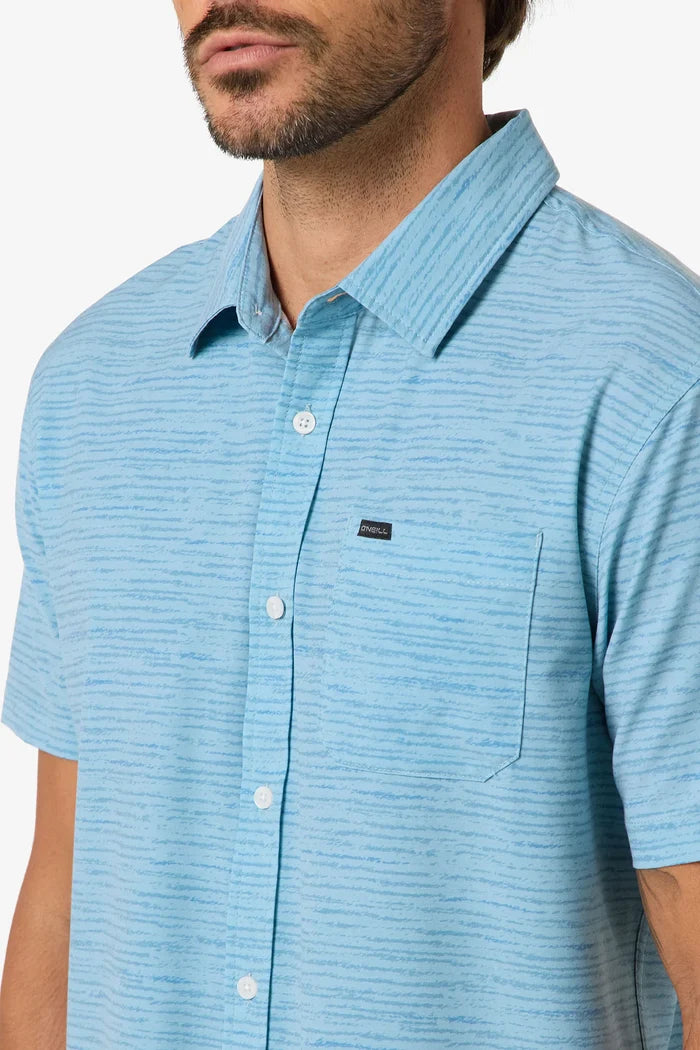 O'Neill TRVLR UPF Traverse Stripe Standard Fit Shirt stripe pattern fabric detail