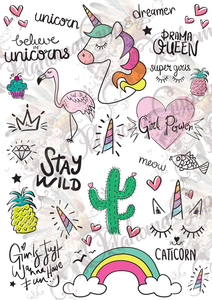 Unicorn Doodles Digital File