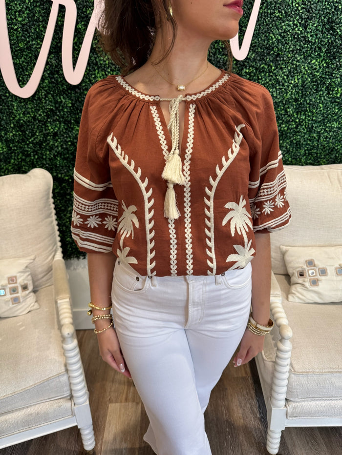 Victoria Dunn Aislinn Blouse in Umber