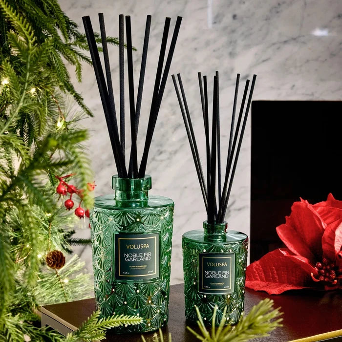voluspa noble fir garland reed diffuser