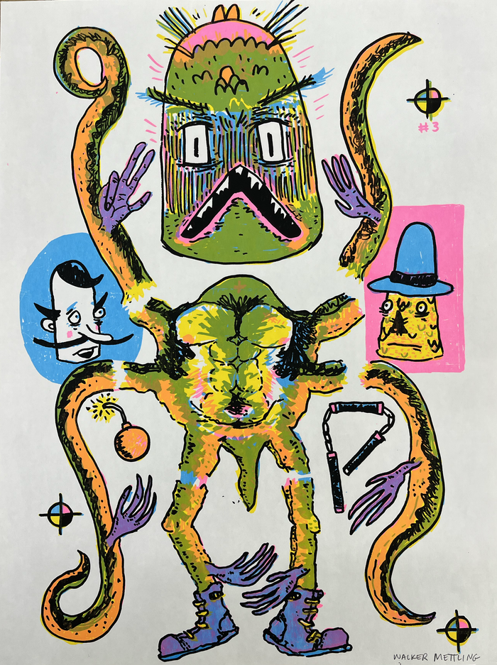 (Walker Mettling) Squid Monster Screenprint