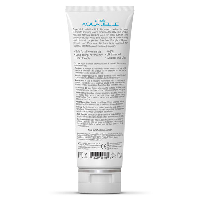 Wicked Simply Aqua Jelle Sensual Care Water based intimate lubricant