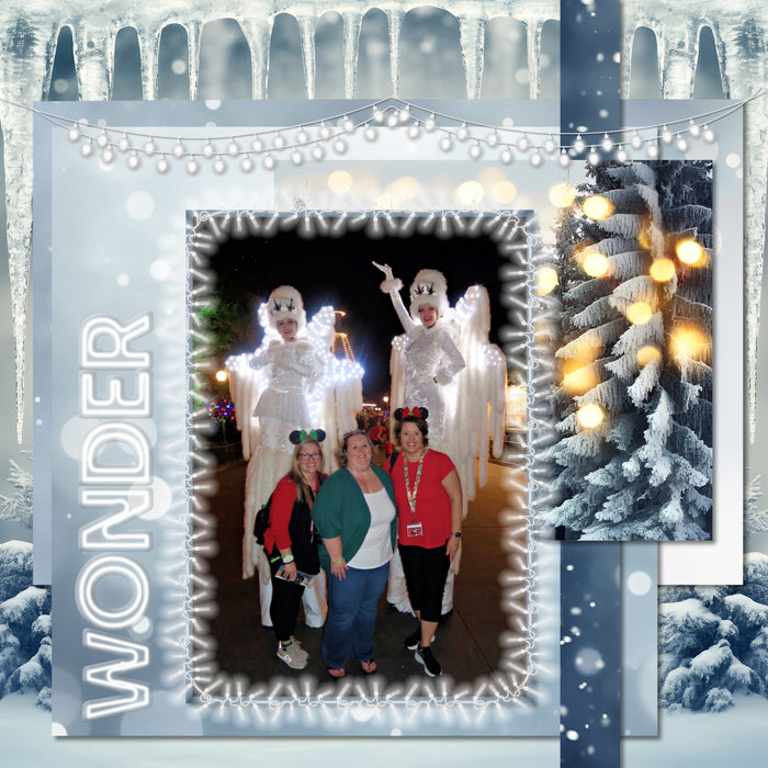 Sparkle and shine this holiday season with beautiful white Christmas light embellishments, scenic winter and bokeh papers, frames, and glowing white alpha set by Lucky Girl Creative digital art for digital scrapbooking. Great for winter sports, nature hikes, Christmas, the holidays, cabin vacations, and more.
