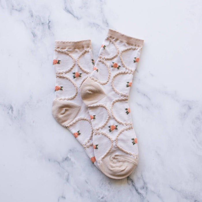 Women's Antique Floral Casual Socks